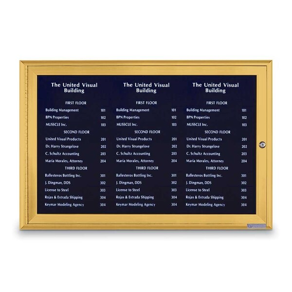 Outdoor Enclosed Combo Board, 72"x36", Satin Frame/Blue & Buff